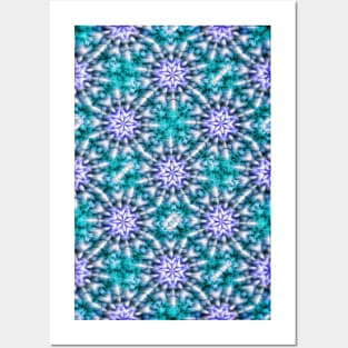 Snowflake kaleidoscope pattern Posters and Art